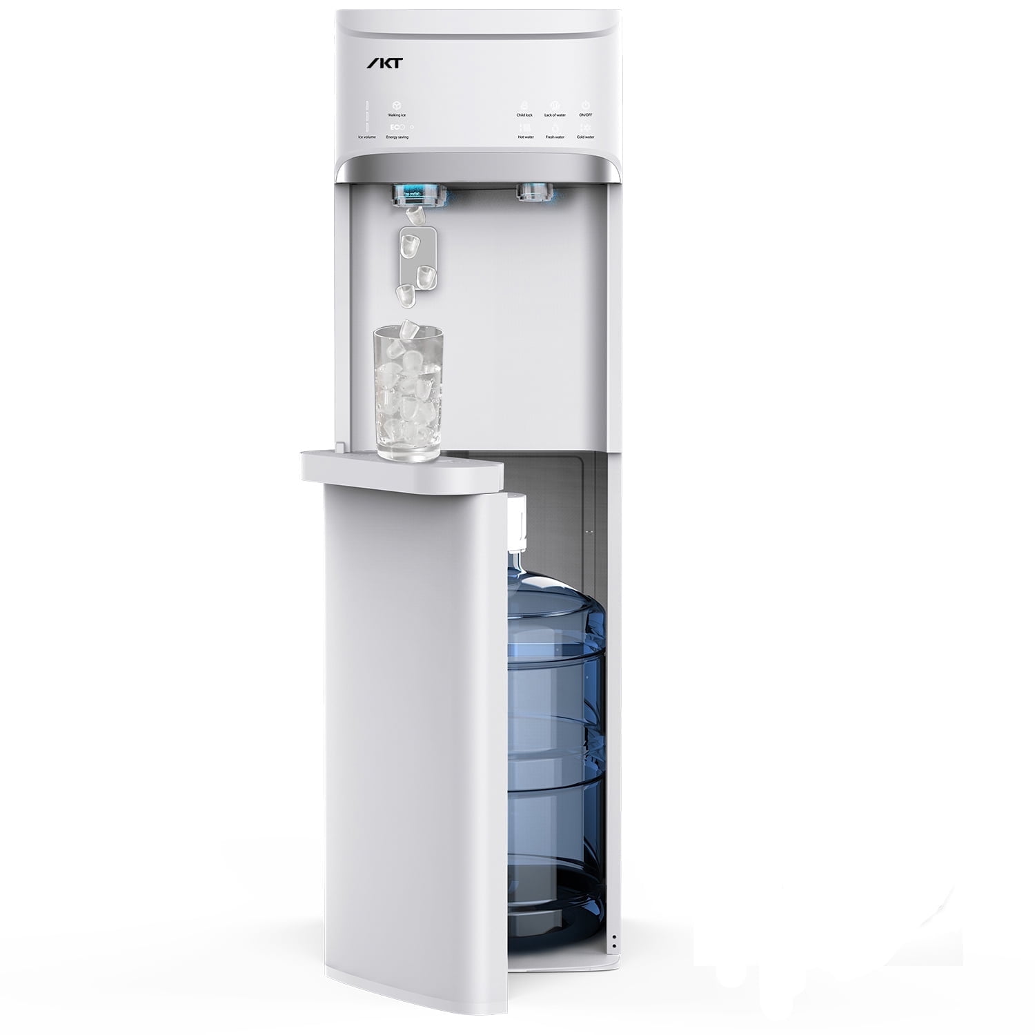 IKT Self-Cleaning Bottom Load Water Cooler With Ice Maker – 3 Temp Settings, 22lbs Daily Ice, Child Lock For Home & Office
