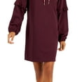 thumbnail image 3 of Tommy Hilfiger Womens Ruffle Sleeve Sweatshirt Dress Winetasting S, 3 of 3