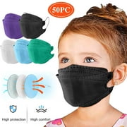 Borniu Disposable Kids Face Mask 50Pcs Face Coverings 3-Layer Efficiency Protective Kid Face Masks Breathable Material and Comfortable Earloop, Back to School Supplies