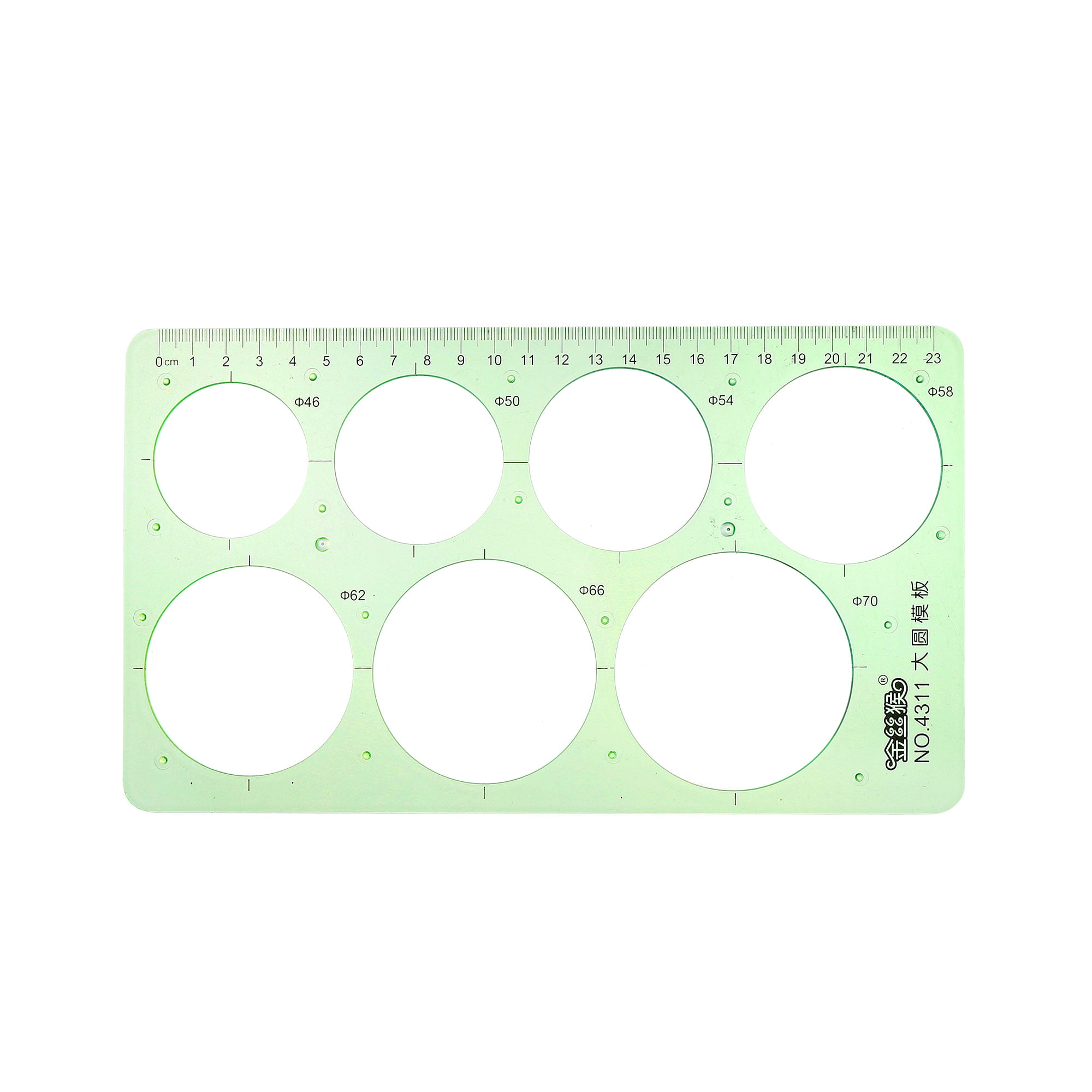 Geometric Drawing Template Measuring Ruler Round Shape 23cm for Drawing