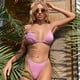 thumbnail image 4 of Traje de baño de dos piezas de bikini tipo tanga para mujer, parte superior triangular, parte inferior brasileña, 4 of 5