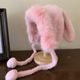 thumbnail image 6 of Thickened Cute Wool Soft Big Rabbit Ears Hat Warm Bucket Hat Plush Ear Protection Hat BEIGE, 6 of 8