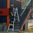 thumbnail image 2 of 17ft Multi-Position Foldable Aluminum Ladder, A-Frame and Straight Ladder, ANSI 250lbs, 2 of 10