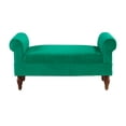 thumbnail image 6 of Linon Lillian Rolled Arm Upholstered Bench, Aquamarine, 6 of 6