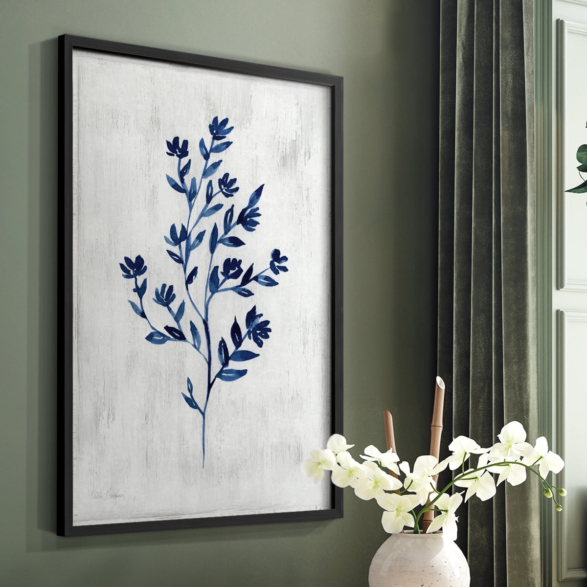 Wild Indigo II - Black Framed Wall Art Print, Solid Wood Frame, 22" x 28", Ready to Hang