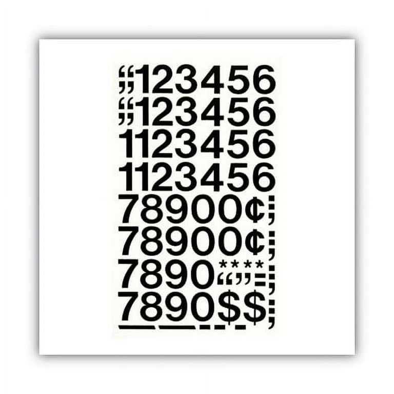 Press-On Vinyl Numbers, Self Adhesive, Black, 1 Press-On Vinyl Numbers, Self Adhesive, Black, 1