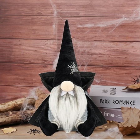 

UAEBM Halloween Faceless Doll Gnome Ornament Holiday Decoration Halloween Gnome Figurine Cute Halloween Cloaked Gnome Decor Black