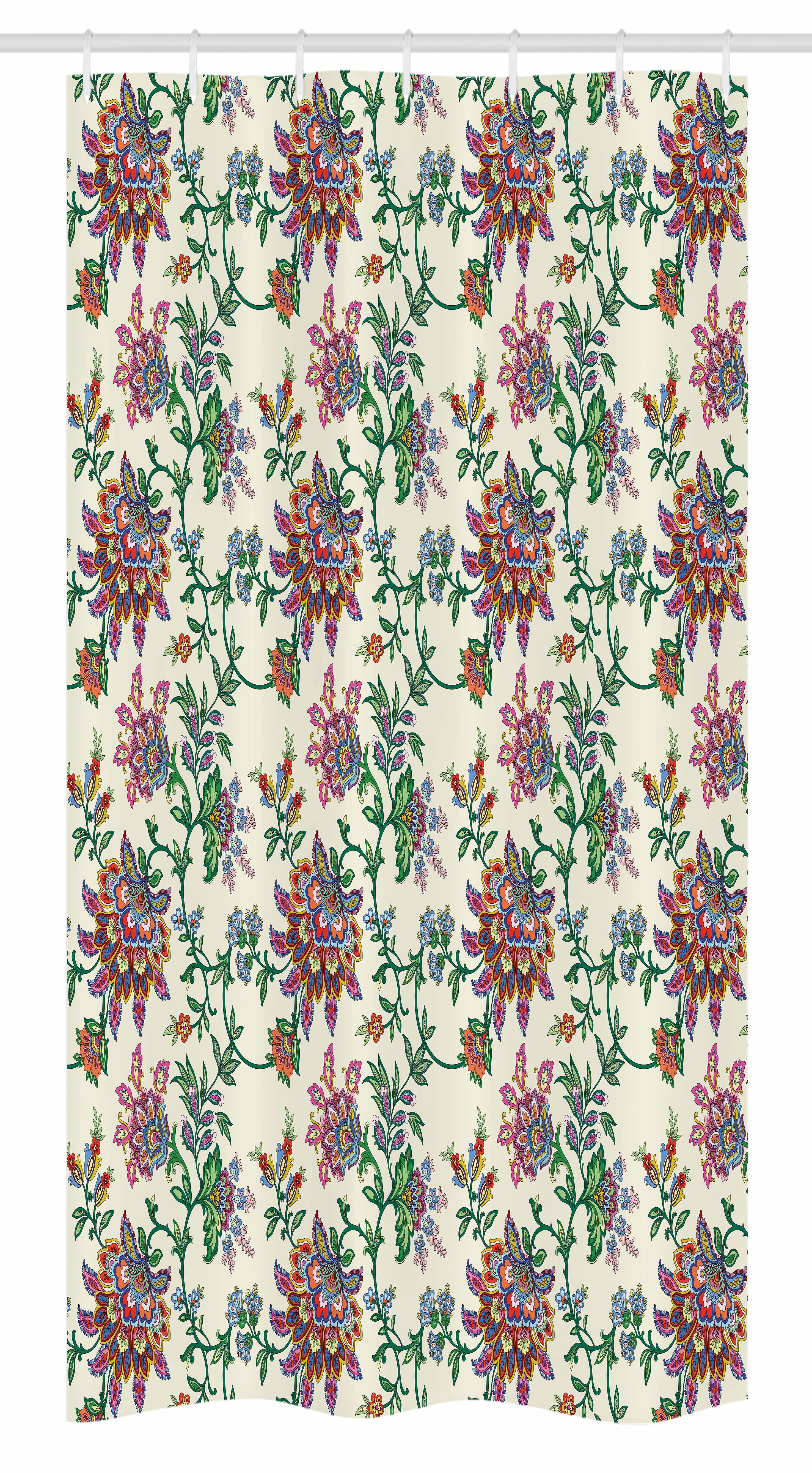 Vintage Shower Curtain Retro Bohemian Floral Print for Bathroom