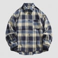 thumbnail image 2 of HCNTES Mens Flannel Shirts Long Sleeve Flannel Shirt for Men Warm Soft Button Down Plaid Mens Casual Flannel Shirt(X01-Blue,L), 2 of 4