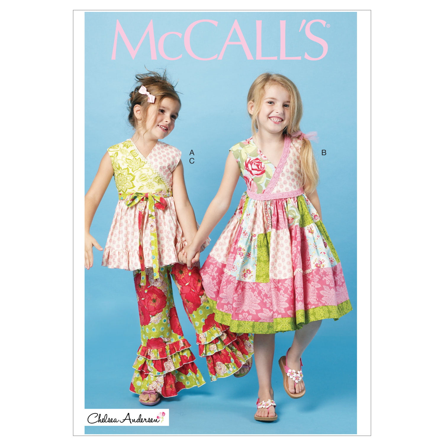 Children's/Girls' Gathered Top Pinafores and Pants McCall's Sewing Pattern M6916 Dress