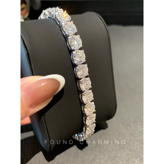 5MM Vintage 7Ct D/VVS1 Diamond Womens Tennis Bracelet Solid 14k White Gold Over