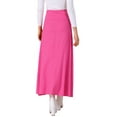 thumbnail image 3 of INSPIRE CHIC Women's Skirt High Waist Stretch Solid Lightweight  Flowy Flare Casual Maxi Skirts XS Rose Red, 3 of 6
