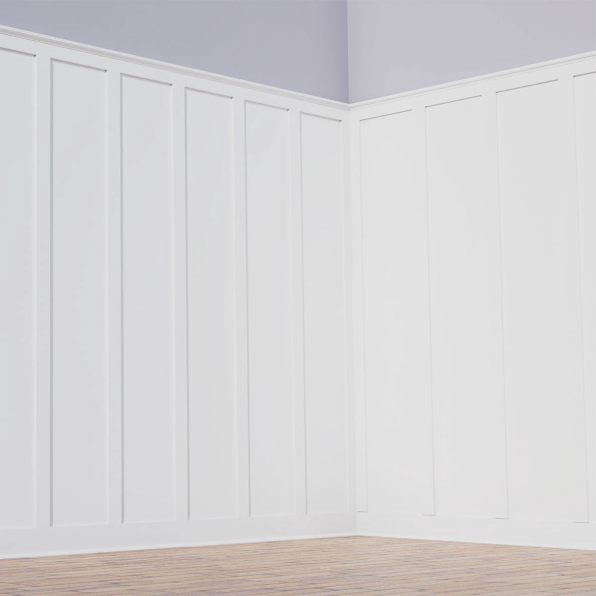 104" Height with 12" to 15" Wide Adjustable Wall Panels, Deluxe Shaker 8' PVC Wainscoting Kit, (for heights up to 104"H)