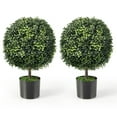 thumbnail image 1 of Costway 2PC 22'' Artificial Boxwood Topiary Ball Tree Office Garden Patio Desk Decoration, 1 of 9