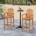 thumbnail image 2 of Gymax 2PCS Tall Adirondack Chair w/Back Armrests & Footrest for Balcony Porch Deck Natural, 2 of 9