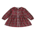 thumbnail image 1 of Robe de Noël pour Tout-Petit Fille, Manches Longues, Imprimé à Carreaux, Robe Princesse Trapèze, 1 of 7