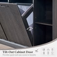 thumbnail image 6 of Aitjunz Modern Triple Tilt Out Trash Can Cabinet with 3 Drawers, Fluted Wooden Kitchen Cabinet w/ 20 Gallon Hidden Trash Can Cabinet, Gray, 6 of 10