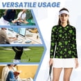 thumbnail image 6 of Uorisanigo Cute Three-Leaf Athletic Polo Workout Tops for Women Size XL Stylish Versatile Women's Dry-Fit Golf Polo Shirts with Zipper for Tennis Hiking & Outdoor Sports, 6 of 7