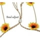 thumbnail image 4 of Banda para el cabello de girasol, banda para el cabello hippie, corona de flores, cuentas de girasol, diadema ajustable para la cabeza, decoración de fiesta, ropa de cosplay, 4 of 5