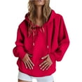 thumbnail image 3 of NMMUED Going Out Tops for Women, Womens Hoodies Pullover, Fall Sweatshirts for Women, Workout Hoodie, Workout Hoodies for Women, Red S, 3 of 9