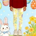 thumbnail image 2 of Easter Girls Print Leggings Stretchy Athletic Full Length Casual Pants for Toddlers Kids Light Yellow 3 Years-4 Years, 2 of 5