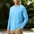 thumbnail image 4 of GEWSEY Men's Long Sleeve Shirts UPF 50+ UV Sun Protection Athletic Shirts for Hiking Running Workout Rash Guard (Sky Blue, XXL), 4 of 6