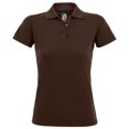 thumbnail image 1 of SOLS- Polo de manga corta Prime para mujer (Chocolate), 1 of 3