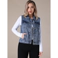 thumbnail image 3 of DARING DIVA Women's Denim Vest Button Down Sleeveless Jean Jacket 2XL Gray Blue, 3 of 7