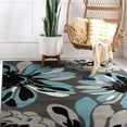 thumbnail image 6 of World Rug Gallery Contemporary Modern Flowers Area Rug - Blue 3'3" x 5', 6 of 6