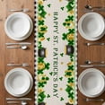 thumbnail image 6 of St. Patrick's Day Table Runner - 36 Inch Long, Kitchen Dining Table Runner Dresser Scarves, Gnomes Shamrocks Truck Gold Coin Plaid Farmhouse Decor for Coffee Tables Wedding Party Banquet, 6 of 8