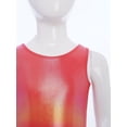 thumbnail image 4 of TSSOE Girls Glossy Dance Leotard and Shorts Set Sleeveless Criss-Cross Back Bodysuit Top + Shorts Scrunchies for Ballet Red 7-8, 4 of 7
