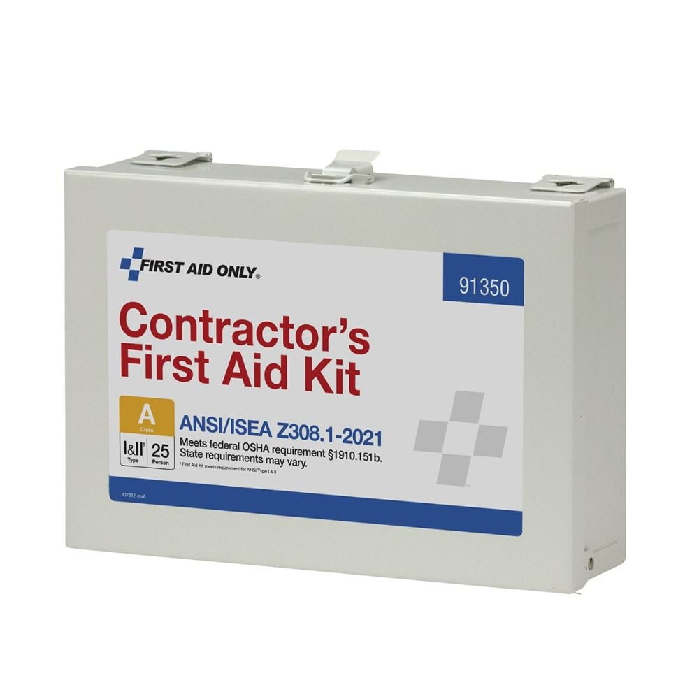 First Aid Only First Aid Kit 25 Person Contractor Metal Portable