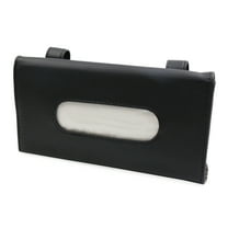 Unique Bargains Sun Visor Car Facial Tissue Box Faux Leather Paper Holder Shell Cover Black