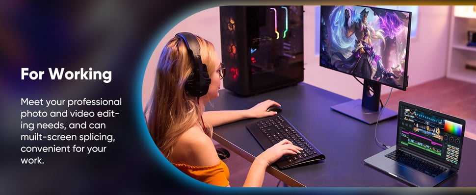 AUBEAMTO DisplayPort 2.1 Cable 16.4FT, 16K Display Port 2.1 2.0 Cable [16K 60Hz, 8K 120Hz, 4K 240Hz 165Hz 144Hz, 80Gbps HDR10 HDCP DSC 1.2a] Braided DP 2.1 Cord for FreeSync G-Sync Gaming Monitor