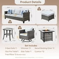 thumbnail image 2 of Vcatnet Outdoor Patio Furniture 7 Pieces Sectional Sofa with Fire Pit Table All Weather Wicker Conversation Set with Swivel Glider Rockers and Ottoman for Porch, Backyard, Gray, 2 of 8