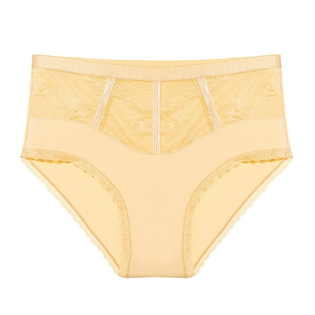

GWAABD Women High Waist Underwear Women Lace Low Waist Seamless Hollow Out Pure Cotton Briefs