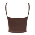 thumbnail image 5 of Women V Neck Cropped Top Padded Camisole, Stretchy Summer Sleeveless Top,S, 5 of 6