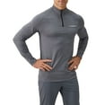 thumbnail image 5 of Men's Stand Up Collar Half Zipper Reflective Fitness Long Sleeve Quick Dry Running Top Gray L, 5 of 8