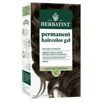 Herbatint Permanent Haircolor Gel - 5C Light Ash Chestnut -  100% Grey Coverage - Ammonia & Alcohol Free - Vegan & Cruelty Free - 5.75 fl oz
