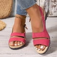 thumbnail image 6 of Viluyesy Womens Heeled Sandals, Peep Toe Ankle Strap Low Heels Summer Slingback Dressy Shoes Red US8.5, 6 of 9