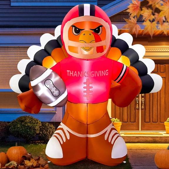 7 FT  Inflatable Thanksgiving Turkey with Built-in LED Lights, Turkey Blow up Thanksgiving Inflatable Turkey for Thanksgiving Holiday Party
