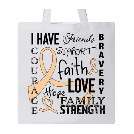 - I Have... Inspirational words for those fighting uterine cancer Tote Bag White One Size