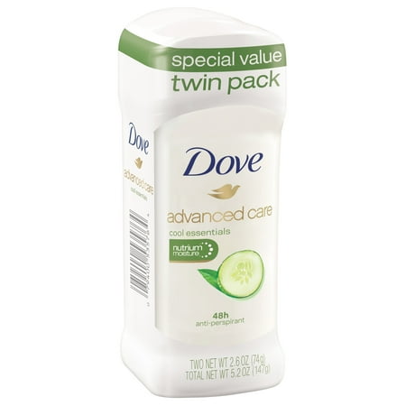 - Dove Cool Essentials Antiperspirant Deodorant, 2.6 oz, Twin Pack