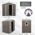 thumbnail image 3 of 6ft x 5ft Gray Metal Storage Shed with Window & Foundation - Durable Iron Outdoor Shed for Patio, Backyard, Garden & Entryway - Secure Lock & Easy Assembly, 3 of 10