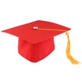 thumbnail image 1 of Adjustable Adults Student Mortar Board Graduation Hat Fancy Dress Accessory (Red+Yellow), 1 of 5