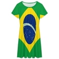 thumbnail image 3 of Brazilian Flag Dress Summer Street Style Dresses Female Short Sleeve Printed Sundress, 3 of 7