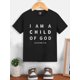 thumbnail image 2 of Camiseta de manga corta para niño - Estampado "SOY HIJO DE DIOS", azul marino, top informal de verano para niños y jóvenes, camiseta para el día a día | Ropa versátil | Ropa para niños, camisetas pa, 2 of 6