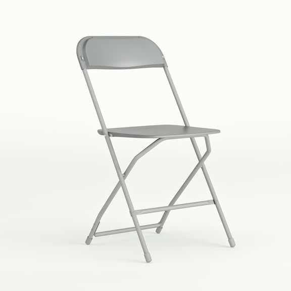 Flash Furniture Hercules Series Plastic Folding Chair - Grey - 650LB Weight Capacity Comfortable Event Chair - Lightweight Folding Chair -