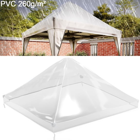 JIAN YA NA Clear Gazebo Top Replacement, 9.8x9.8Ft Waterproof PVC Outdoor Canopy Top Cover (ONLY Cover)