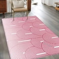 thumbnail image 2 of 3'x5' Rug for Living Room Bedroom, Red Ombre Washable Area Rugs Non-Slip Carpet Mats, Farmhouse Stripes Modern Abstract Art Indoor Low Pile Area Rug Runner for Kitchen, Mudroom, 2 of 8